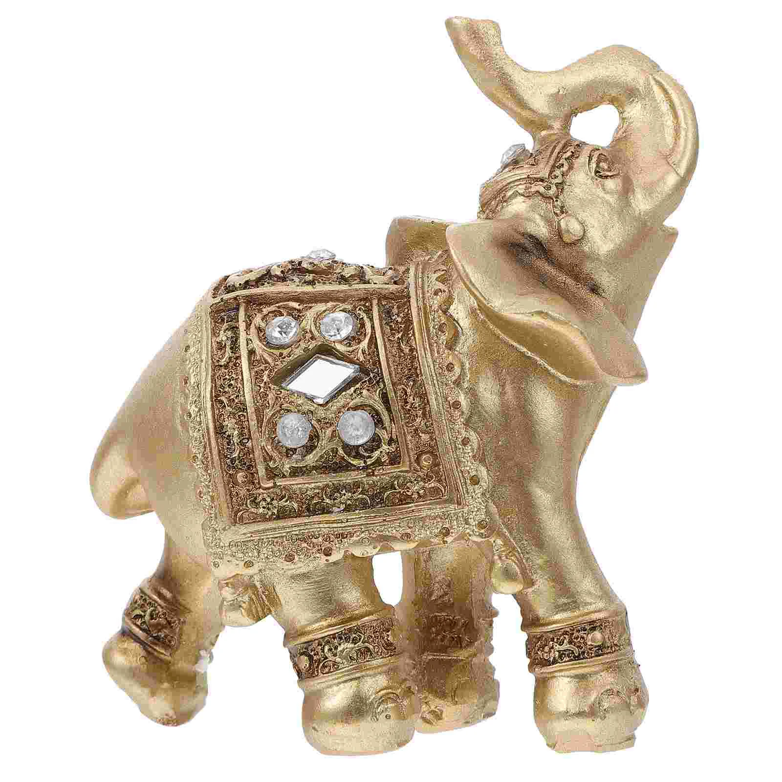 Elefanten Dekoration Figuren Skulptur Gold Tier Shui Feng Satzung Buddah Indische Modell Tisch Statue Glück Gute Figur Geschenke