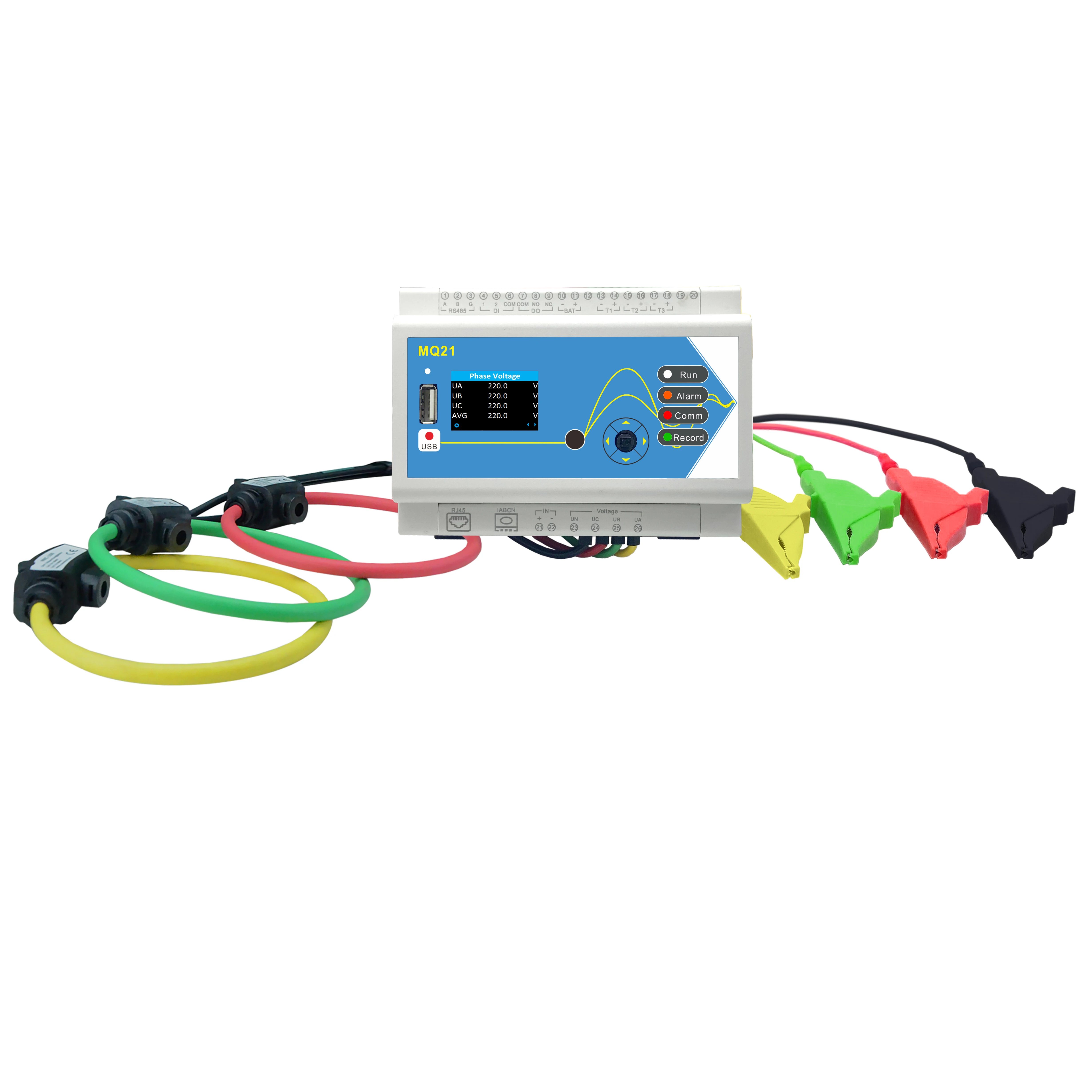 

Energy Mon-itor with color OLED Display Power Analyzer China MQ21 DIN RAIL energy meter 3P4W