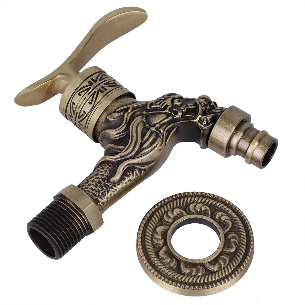 

G1/2" Antique Brass Laundry Bathroom Washing Machine Wall Mounted Water Faucet Single Cold Tap copper copper