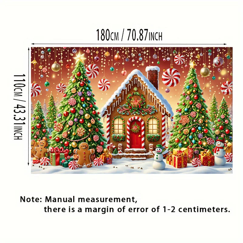 Рождественский пряничный домик баннеры из полиэстера праздничные настенные