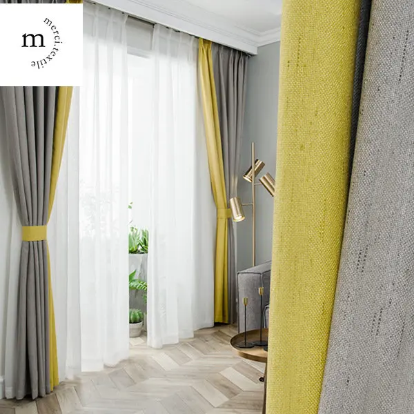 

Modern Curtains for Living Dining Room Bedroom Cotton and Linen Curtains Simple NordicThickening Full Window Curtain White Tulle