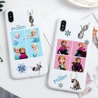 frozen elsa anna princess phone case for iphone 13 12 11 pro max mini xs 8 7 6 6s plus x se 2020 xr candy white silicone cover