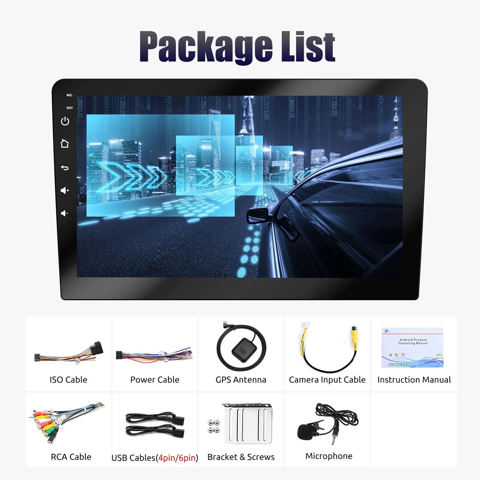 

ESSGOO 9 "Carplay Android Auto автомобильный радиоприемник AM 522 ~ 1629 кГц 2Din Android 4G 64G универсальный мультимедийный плеер авторадио стерео GPS