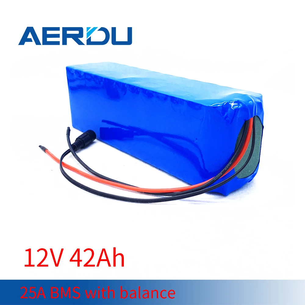 

AERDU 3S12P 42AH High Capacity 12.6v 11.1v 18650 Rechargerable Li-ion Battery Pack with BMS for Electric Bicycle Scooter Ebike