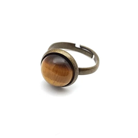 Кольцо Karen Scott KS из цинкового сплава с тигровым глазом и розовым опалом