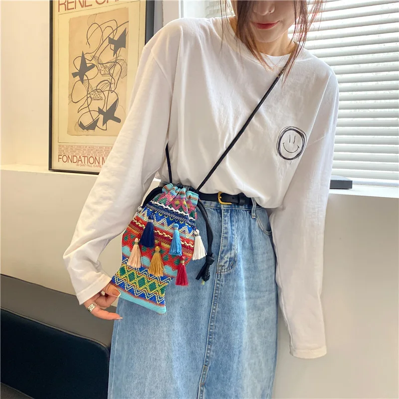 Модная сумка через плечо в национальном стиле для женщин универсальная плетеная