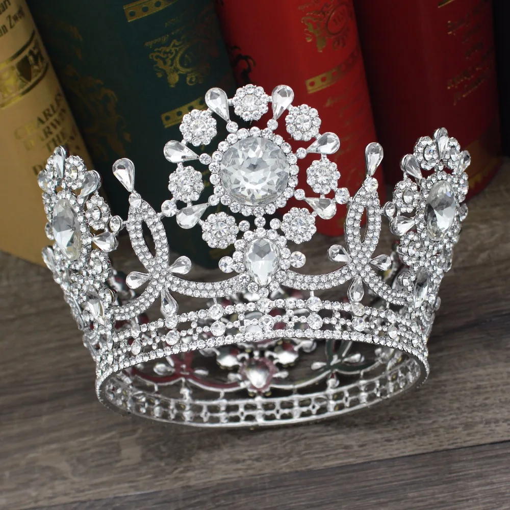 

Luxury Crystal Wedding Bridal Queen King Tiara Crown Bride Headpiece Women Prom Diadem Hair Oranments Head Jewelry Accessories