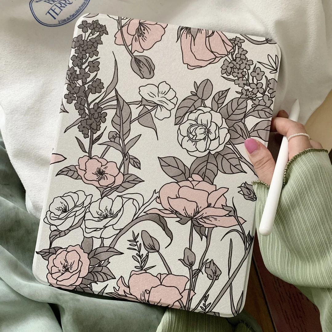 С держателем для карандаша iPad 10 2 Air 5th 4th Generation 9 Pro 11 7 8 9th Air3 pro10.5 10th цветы