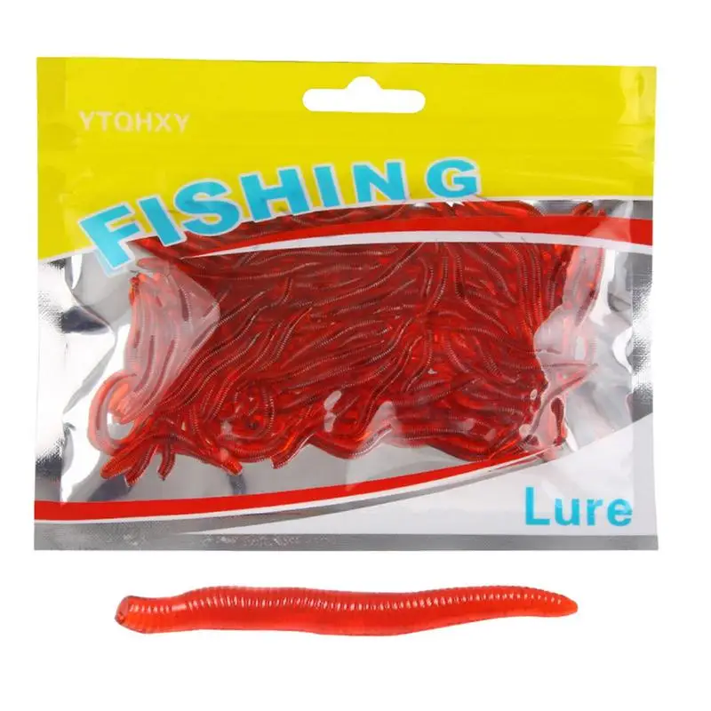 

Simulation Fishing Lure Simulation Red Soft Earthworm Lures Fishing Supplies With Fishy Smell For Freshwater And Seawater Fishes