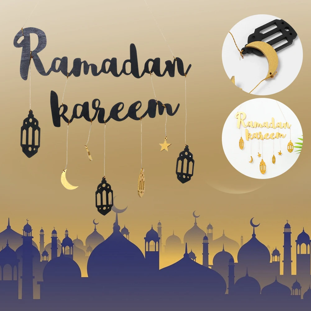 

Eid Mubarak Decor for Home Ramadan Kareem Wooden Wall Pendant Decoration Ramadan 2022 Muslim Islamic Festival Party Decoration