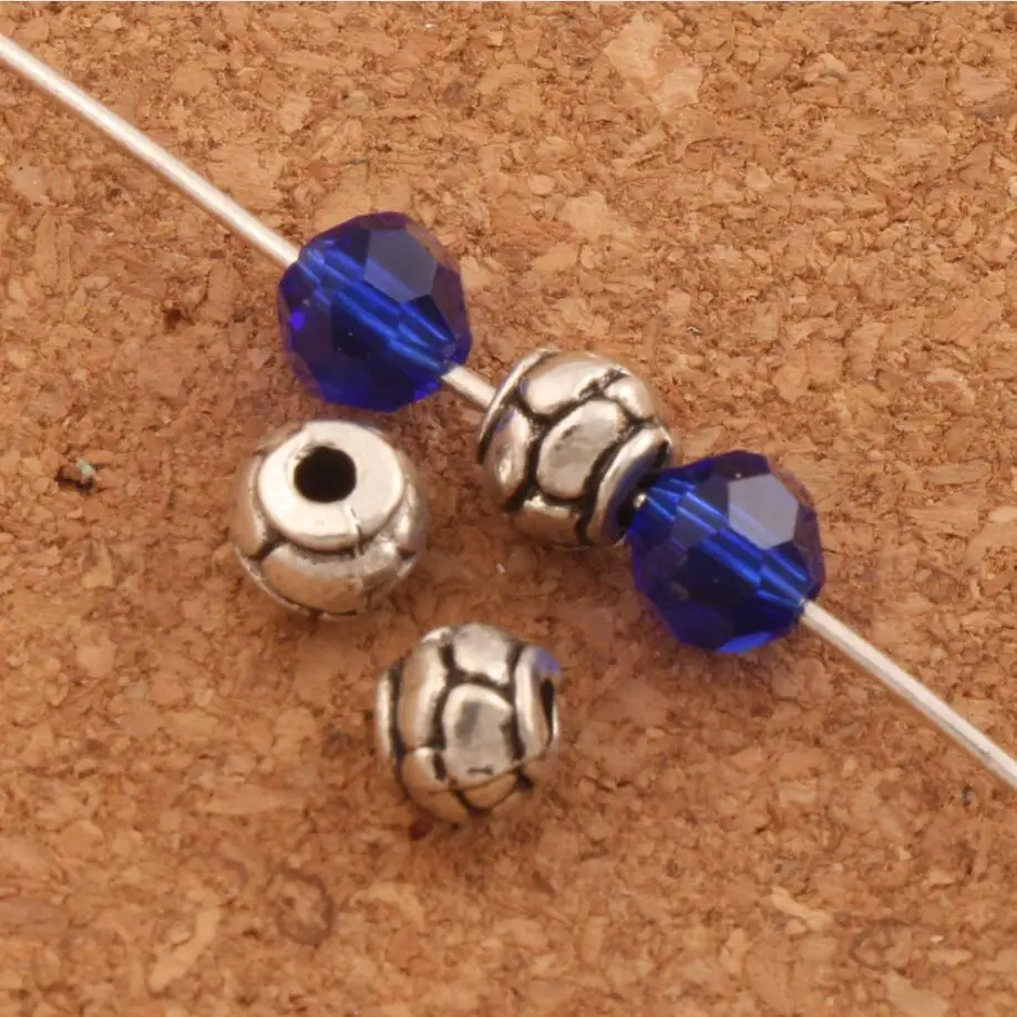 

Tibetan Silver Gravel Curved Rondelle Loose Beads Metal Spacers 5.7x5mm 70Pcs Zinc Alloy Jewelry Findings L711