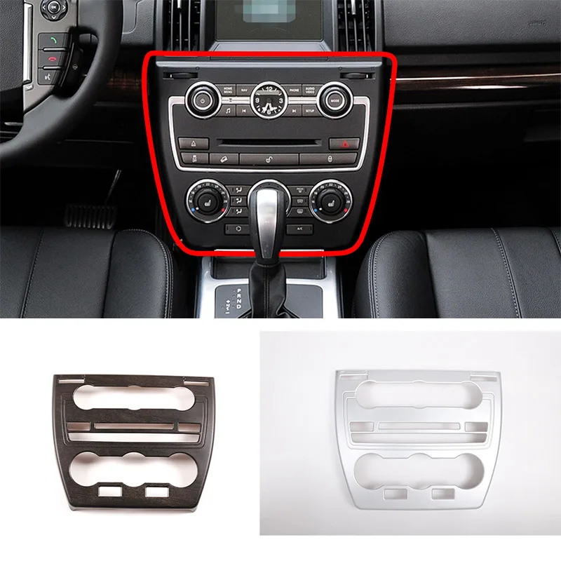 

Car styling ABS Chrome Car Air Conditioner Panel Button Frame Stickers For Land Rover Freelander 2 2013-2015 Car Accessories