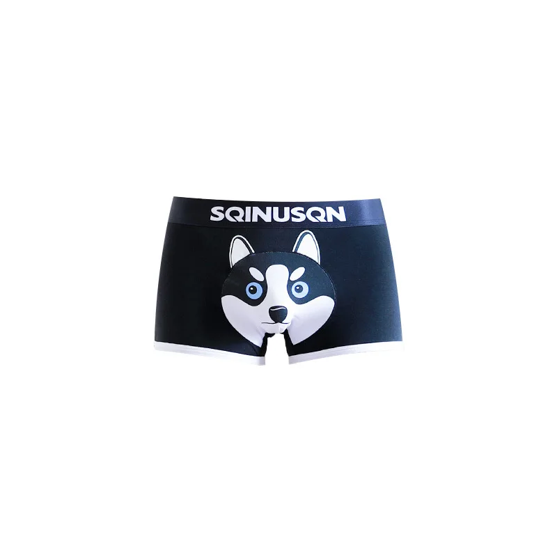 3 Pcs Fashion Cotton Men Underwear Cartoon Low Waist Boxers Cute Puppy Panties Comfortable and Breathable Underpants