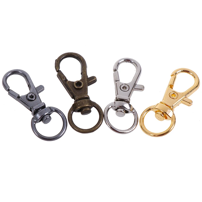 

10Pcs/lot Bag Clasps Lobster Swivel Keychain Trigger Clips Snap Hook Keyring Holder Fashion Jewelry Accessories Free Shipping