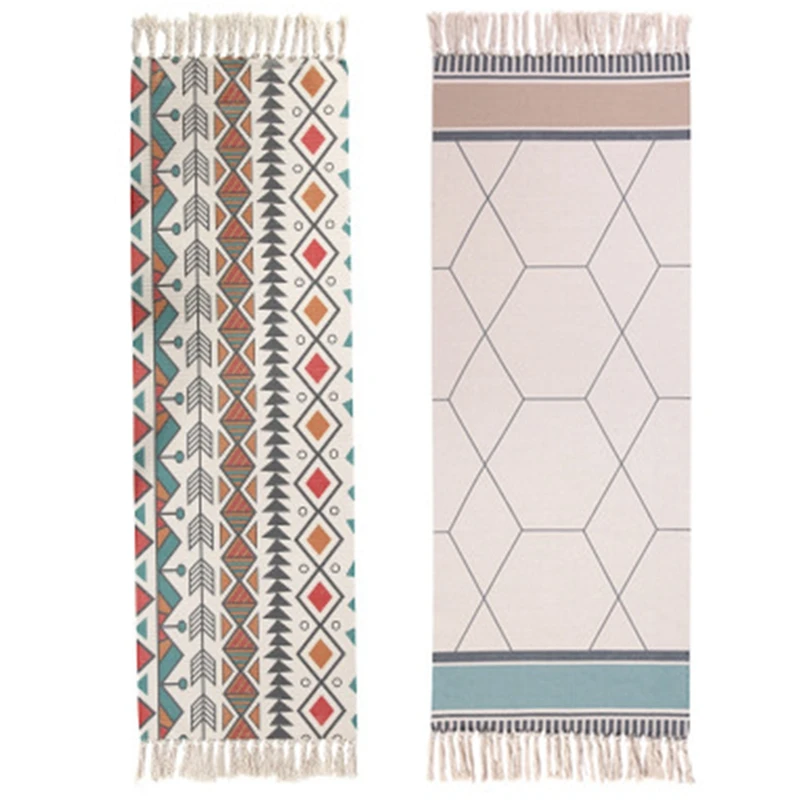 

PHFU-Bedside Carpet Tassel Home Carpet Woven Carpet Bedroom Decoration Living Room Carpet