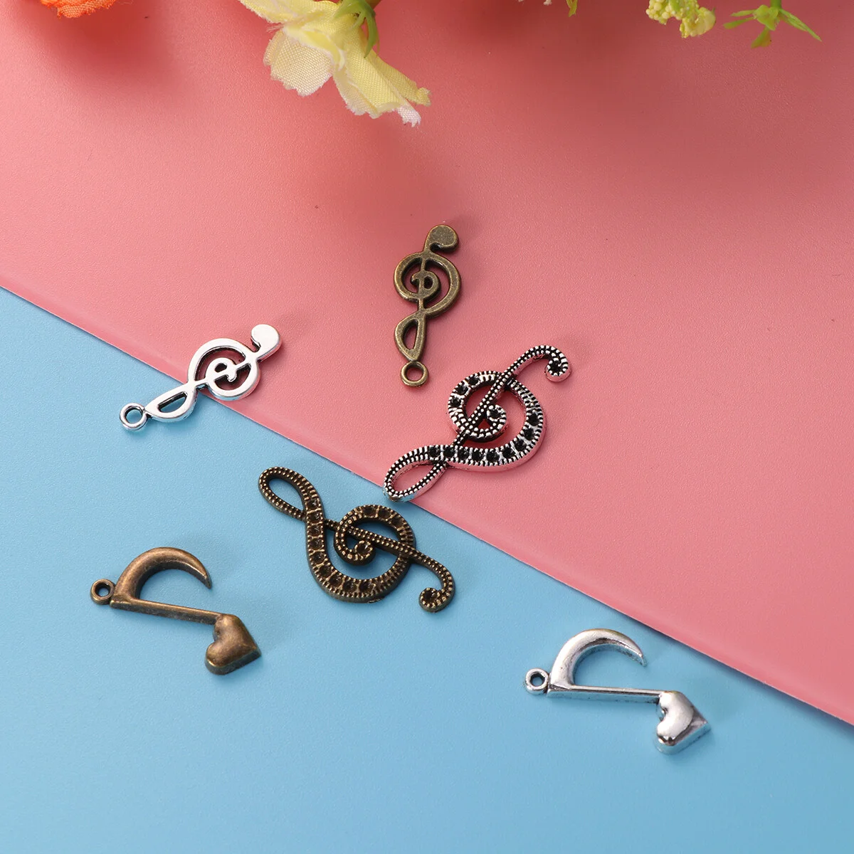 

60 шт., Набор подвесок в виде музыкальных нот из сплава