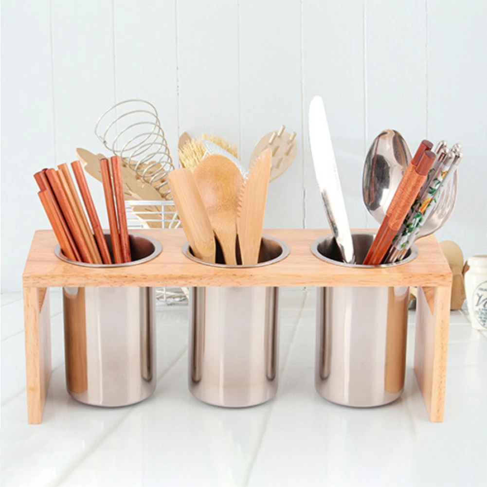 

Breathable With Base Cutlery Holder Mildew Proof Chopsticks Drain Durable Stainless Steel Storage Tools Flatware Organizer