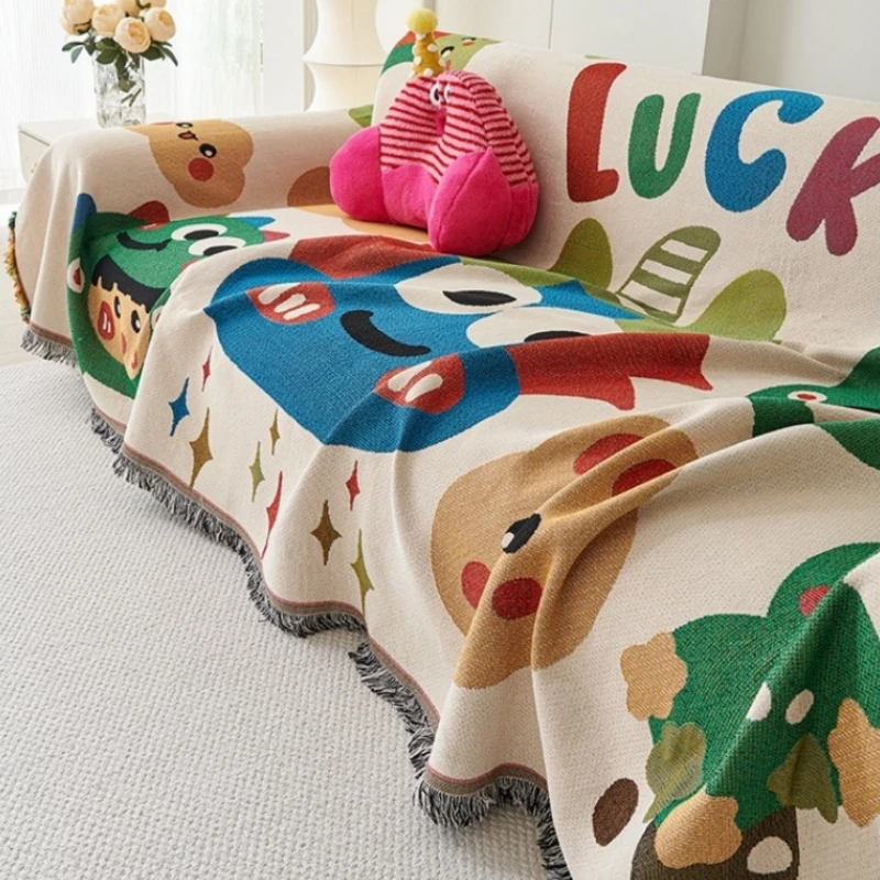 Одеяло для дивана с героями мультфильмов декор детской комнаты милые одеяла