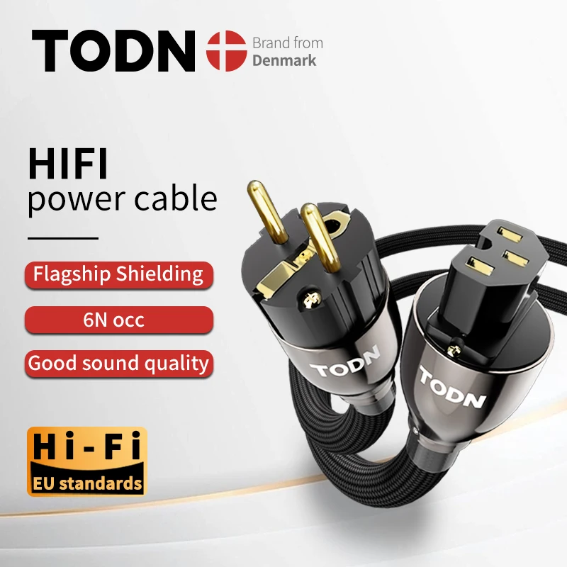 Кабель питания TODN HIFI OCC, высококачественный аудиокабель hifi с позолоченным штекером, соединительный фильтр серии US Vseries
