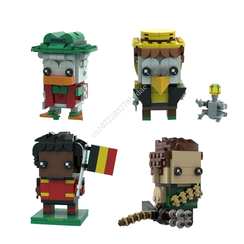 

MOC Anime Cartoon Figures Gladstone Gander,Gyro Gearloose,Romelu Lukaku,Arnold Schwarzenegger Brickheadz Building Blocks Toys