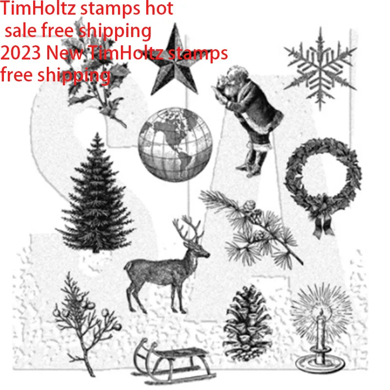 

Christmas Tree Snowflake Deer 2023 New Stamps Diy Scrapbooking Craft Stencil Photo Template Decor