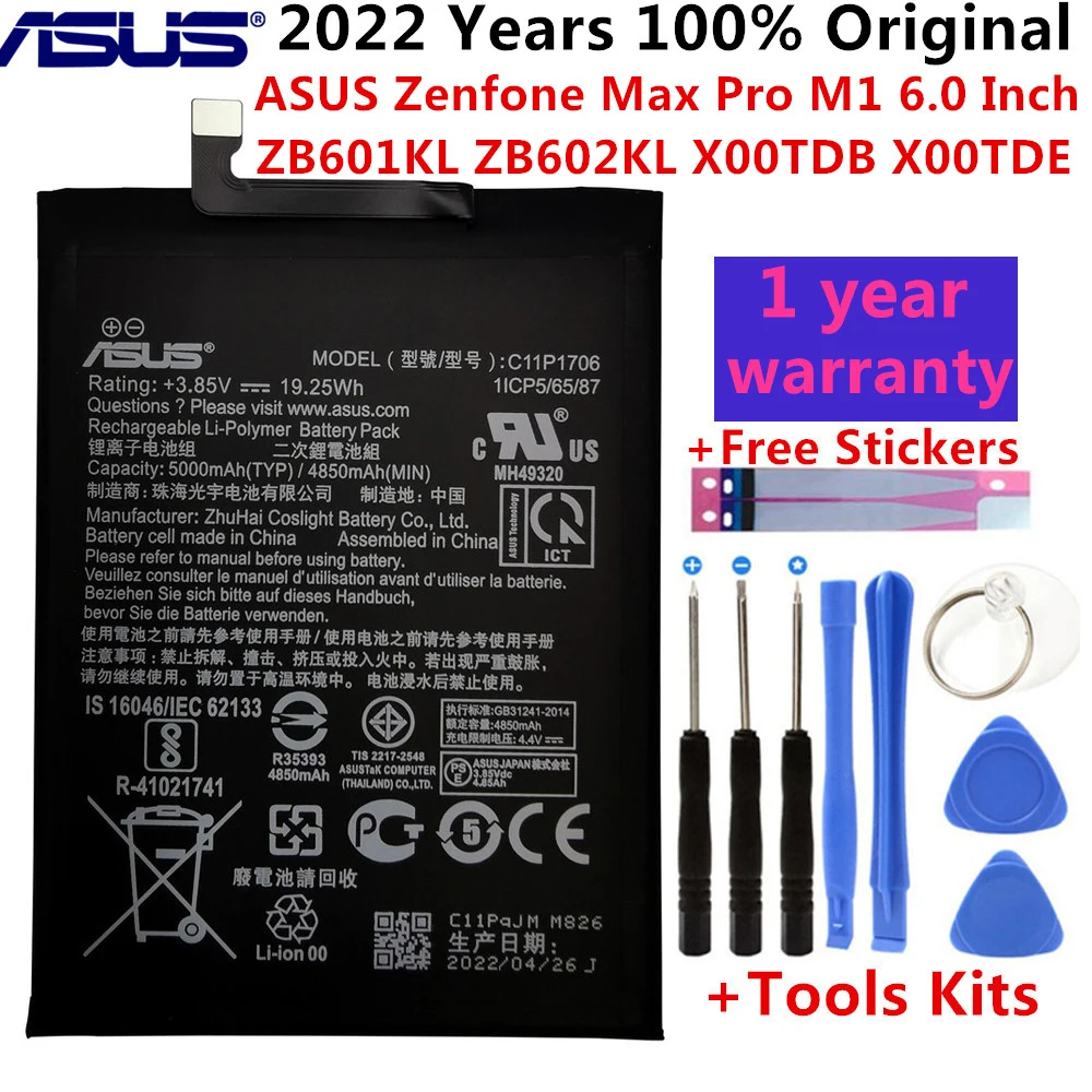 original asus high capacity c11p1706 phone battery for asus zb601kl zb602kl x00tdb x00tde 4850mahfree tools free global shipping