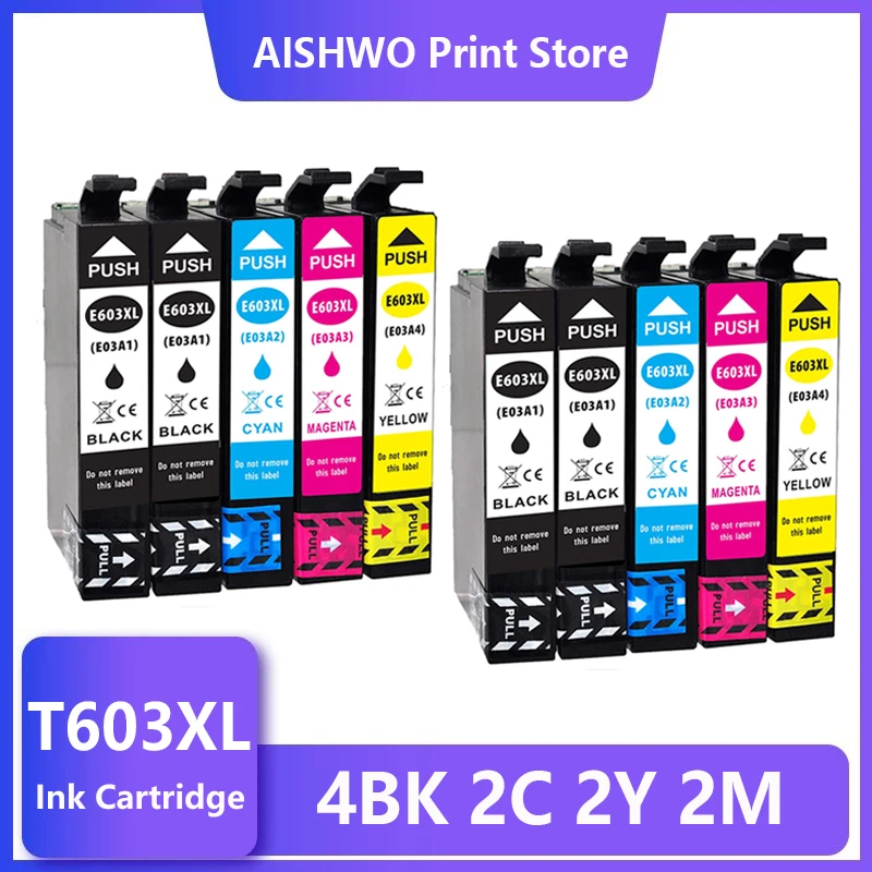 10PK 603 XL Compatible Epson 603XL E603 T603 for XP-2100 XP-3100 WF-2810 XP-3105 XP-4100 XP-4105 WF-2830 XP-2105 Printer
