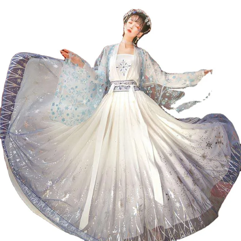 

Women Elegant Hanfu Suit Princeness Fairy Cosplay Costume Spring Autumn New Ancient Folk Dance Wear Stage Perfromance Clothes