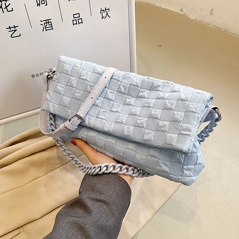 

Texture Bag Women's Large Capacity 2022 Bag Messenger Bag Personnalized Small Chain SimpleStyle Shoulder Armpit Bag