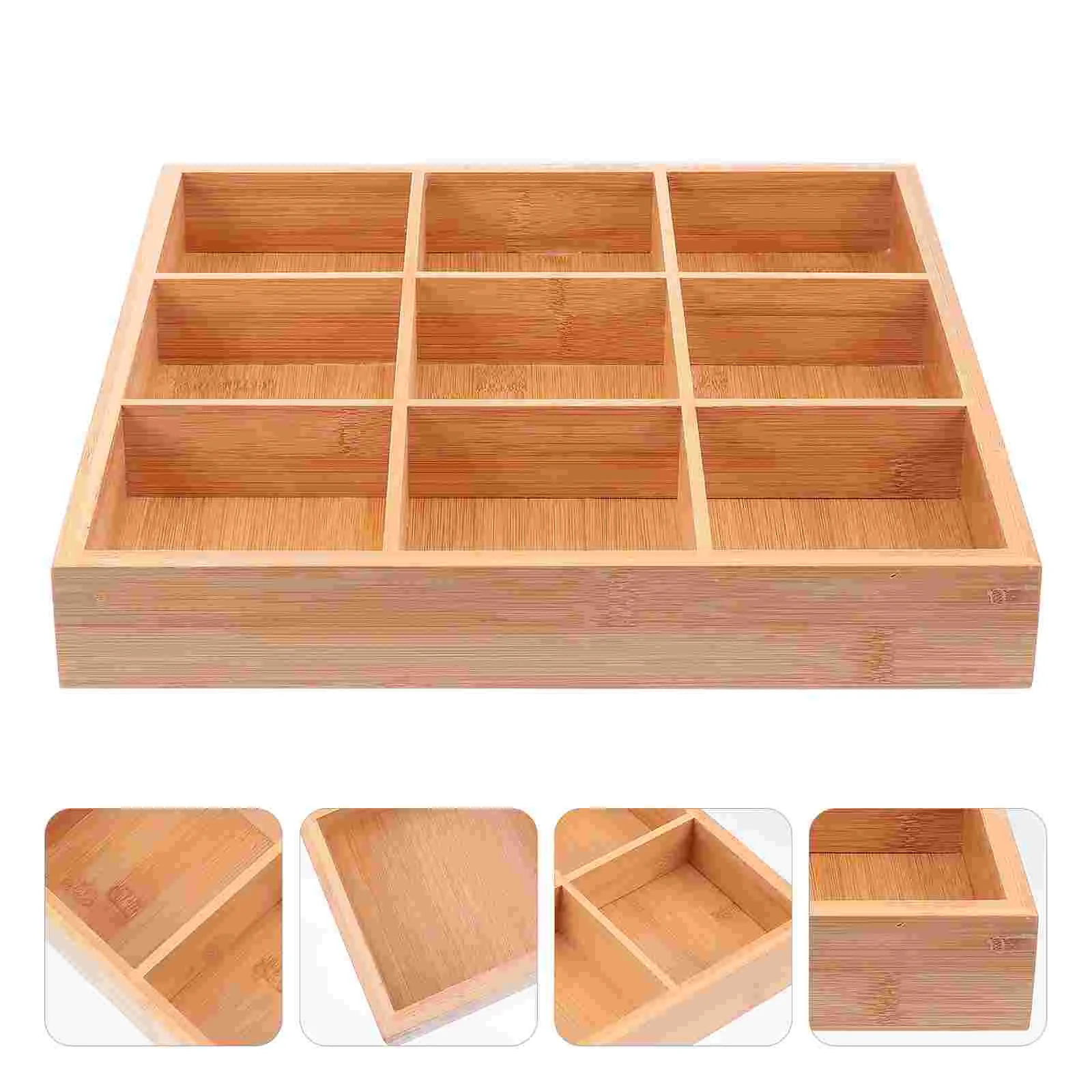 

Containers Fruit Japan Compartment Vegetable Tray Multi-purpose Bamboo Desktop Food Multifunctional Wood Plate Baby