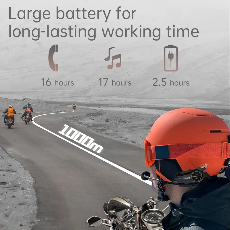 Bluetooth-гарнитура для мотоциклетного шлема X1 Pro IPX6 1000 м