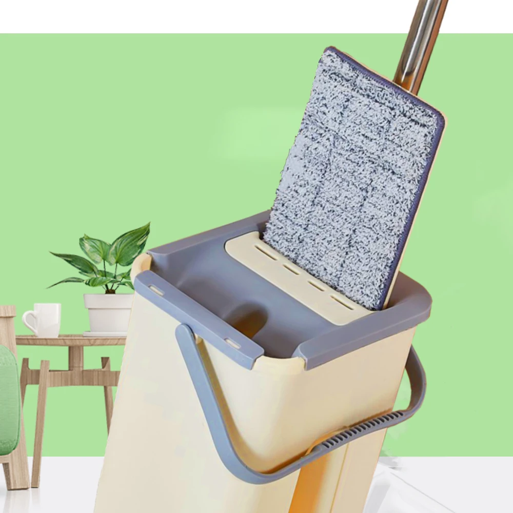 

Squeeze Mop With Spin Bucket Floor Cleaning Utensils For Home And Kitchen Magic Microfiber Heads Household Bar Towels Tool