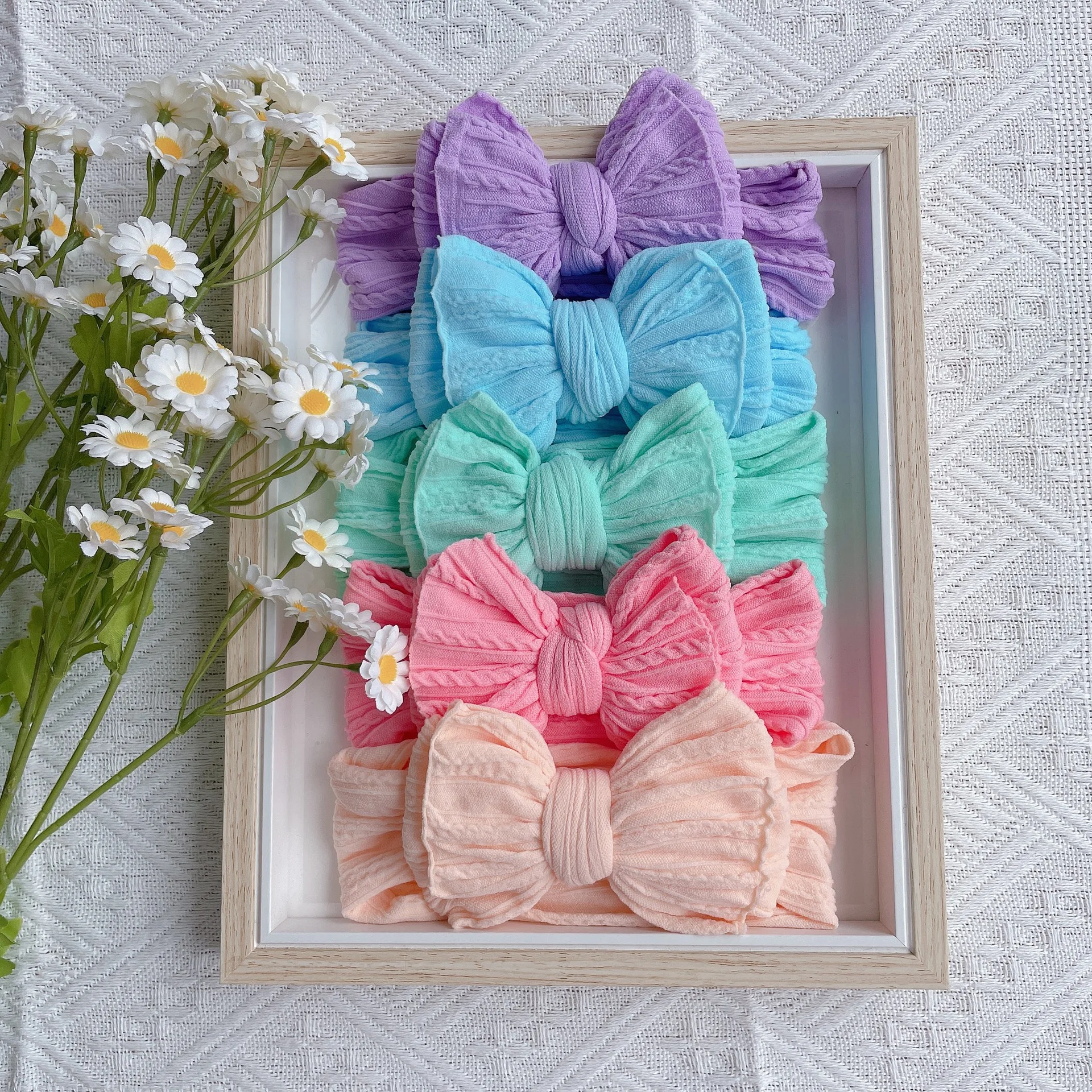 

3/5pcs Kawaii Baby Headband Cable Knit Headbands for kid Elastic Hair Bands Girl Accessories Infant Headwrap Soft Turban Newborn