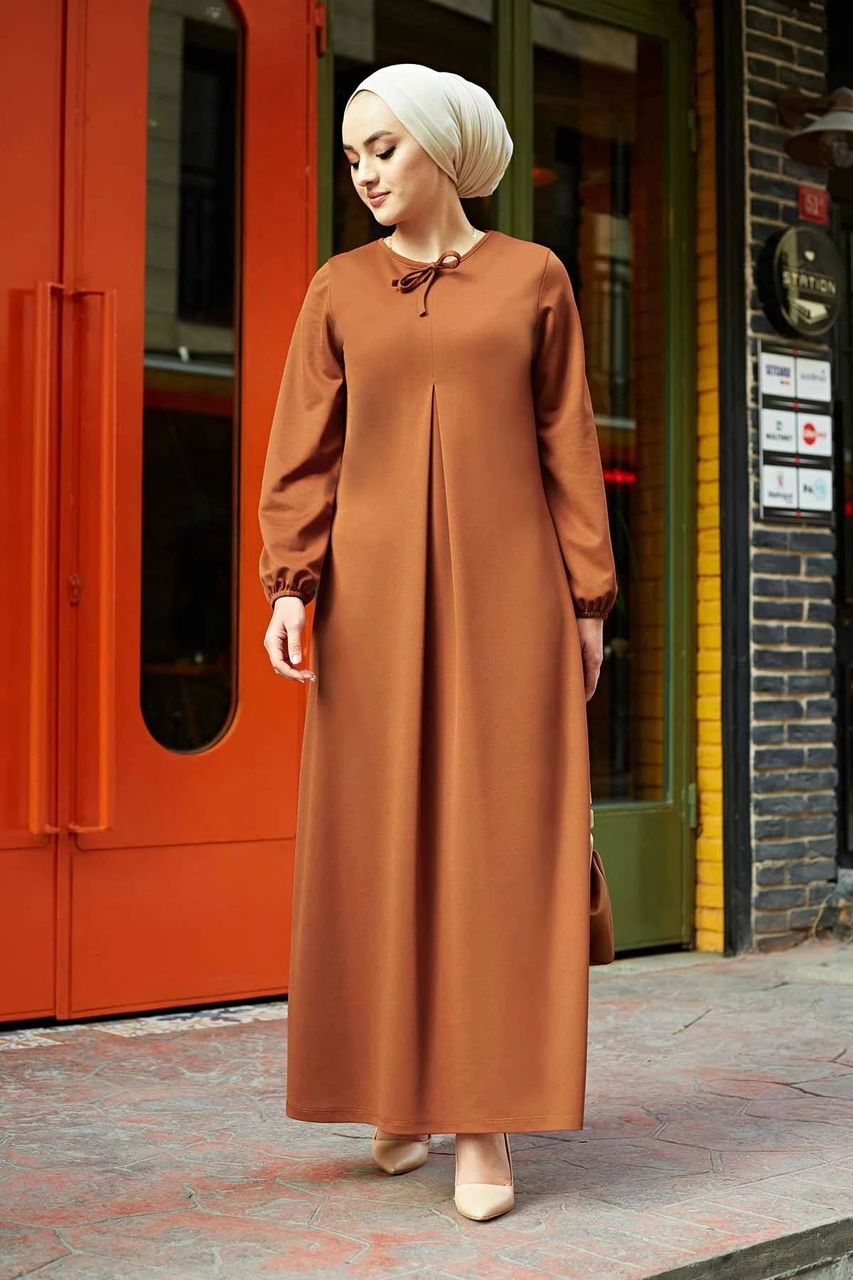 Обрезанное платье со швом, верхняя плитка, зима-осень 2021, стандартный головной платок, мусульманская индейка