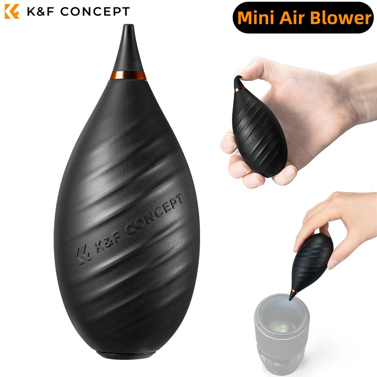 Фото Портативный мини-воздуходувка K&F CONCEPT для очистки объективов DSLR/SLR камер, часов, телефонов, клавиатур, силиконовый воздушный насос-воздуходувка №1