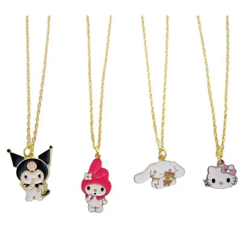 

Модное ожерелье Sanrio Kawaii Hello Kt Kurome My Melody Cinnamoroll мультяшное аниме ожерелье с подвеской Игрушки для девочек подарок