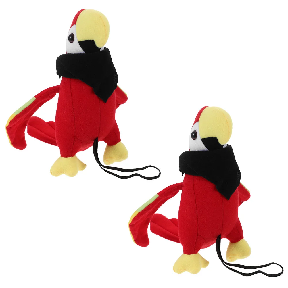 

2 Sets Decorate Plush Bird Pirate Accessories Stuffed Parrot Toy Costume Model Props Supply Accessory