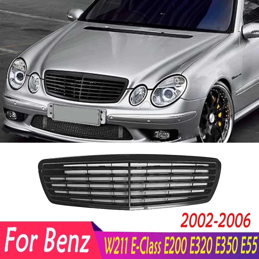 Для Mercedes Benz W211 E-Class E200 E320 E350 E55 2002-2006 автомобильный передний бампер гоночный гриль