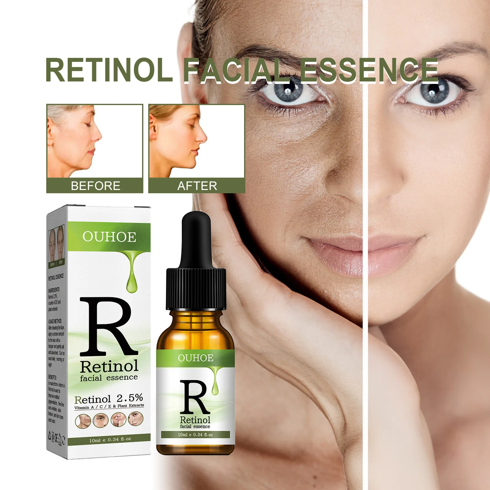 Anti-aging Wrinkle Facial Essence Retinol Serum Firming Repair Acne Tretment Moisturizing Improve Mottled Pigmentation Skin Care