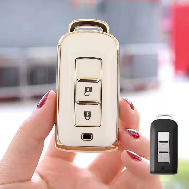 

2-кнопочный чехол для смарт-ключа из ТПУ для Mitsubishi Outlander 2015 Pajero Sport 2020G Pajero Sport 3 Чехол для ключей-брелок