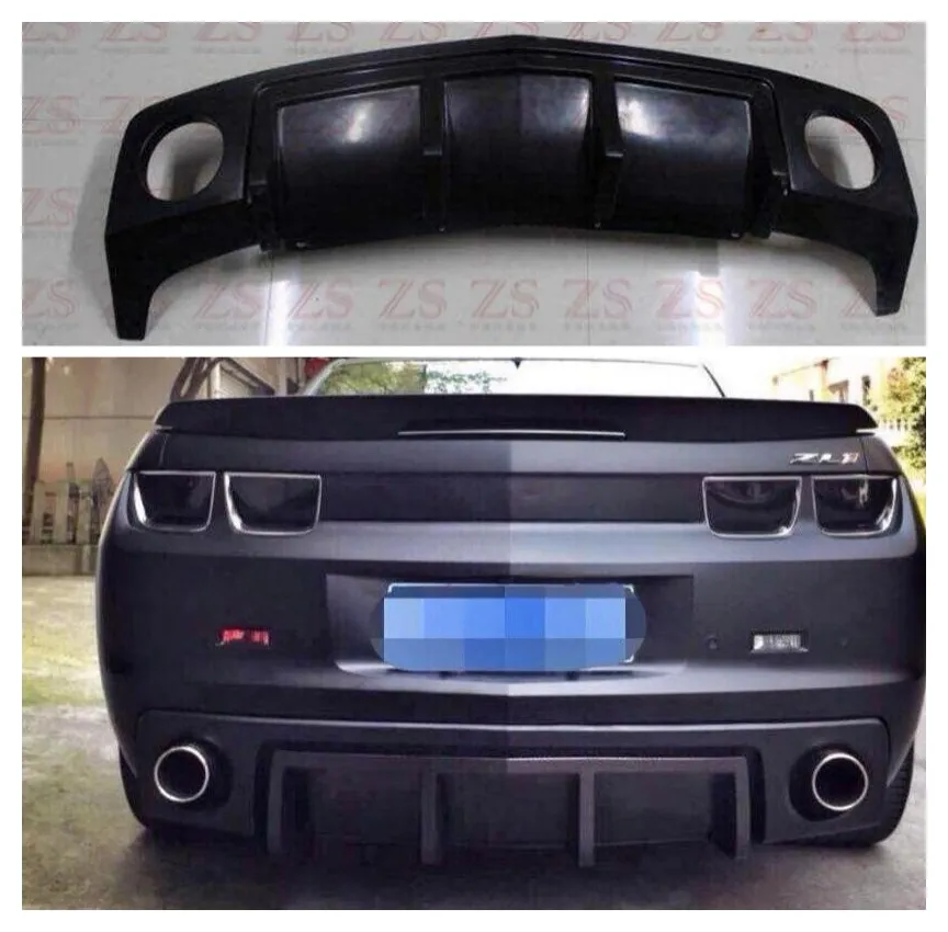 

Fits For Chevrolet Camaro 2010-2015 High Quality ABS Resin Black Rear Trunk Lip Splitters Bumper Diffuser Protector Cover