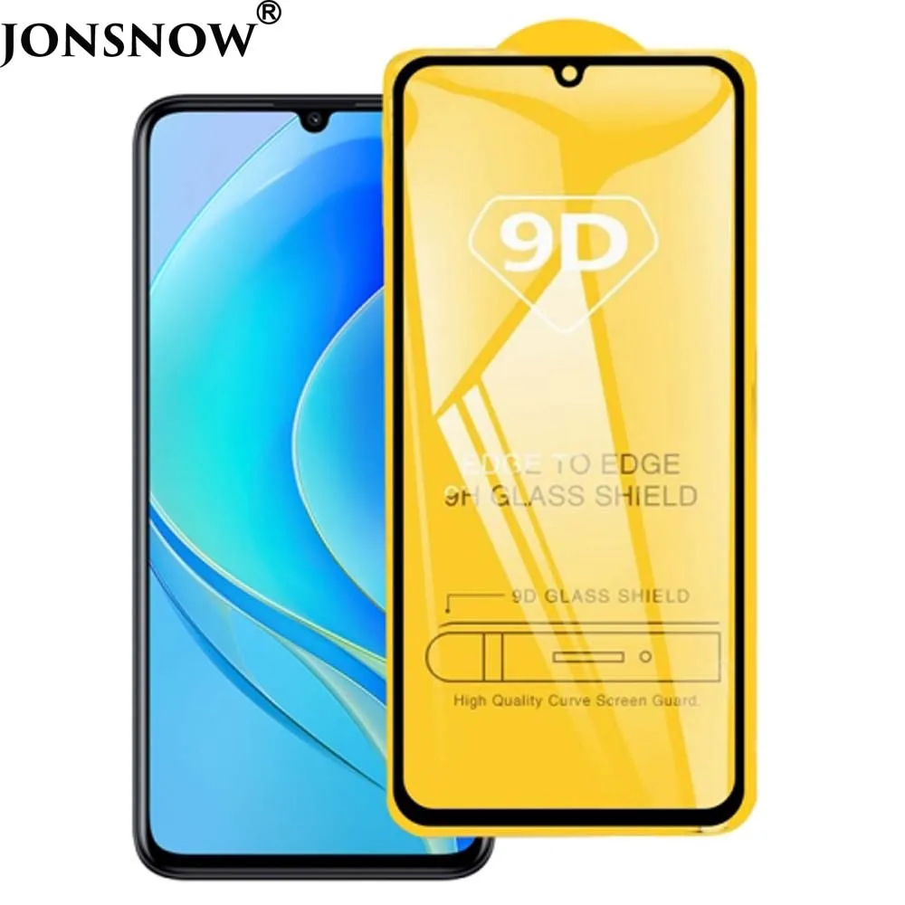 

2pcs Tempered Glass for Huawei Nova Y70 Plus HD Film 9D Black Edge Clear Glass Full Screen Coverage Full Glue Screen Protector