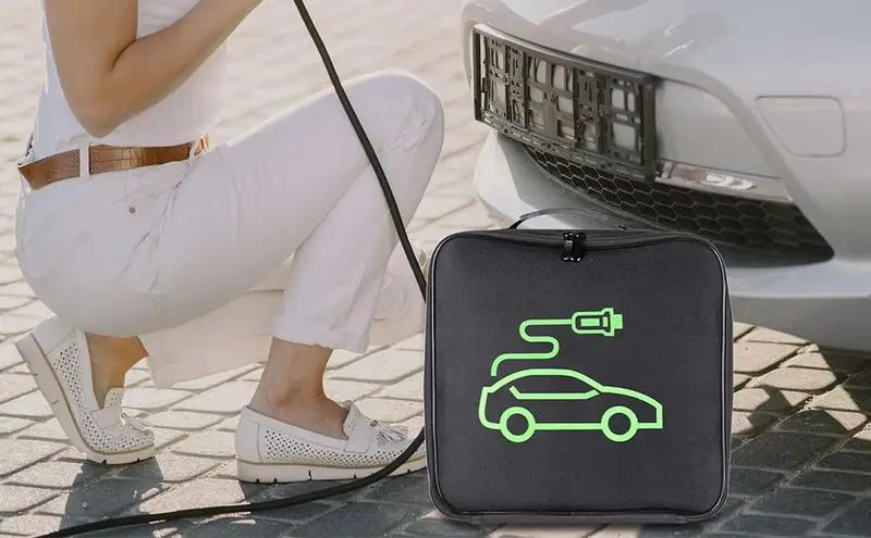 

Electric Vehicles Battery Jumper Cable Bag Fireproof EV Car Rechargeable G-un Storage Organizer For Charging Cables Cords Hoses