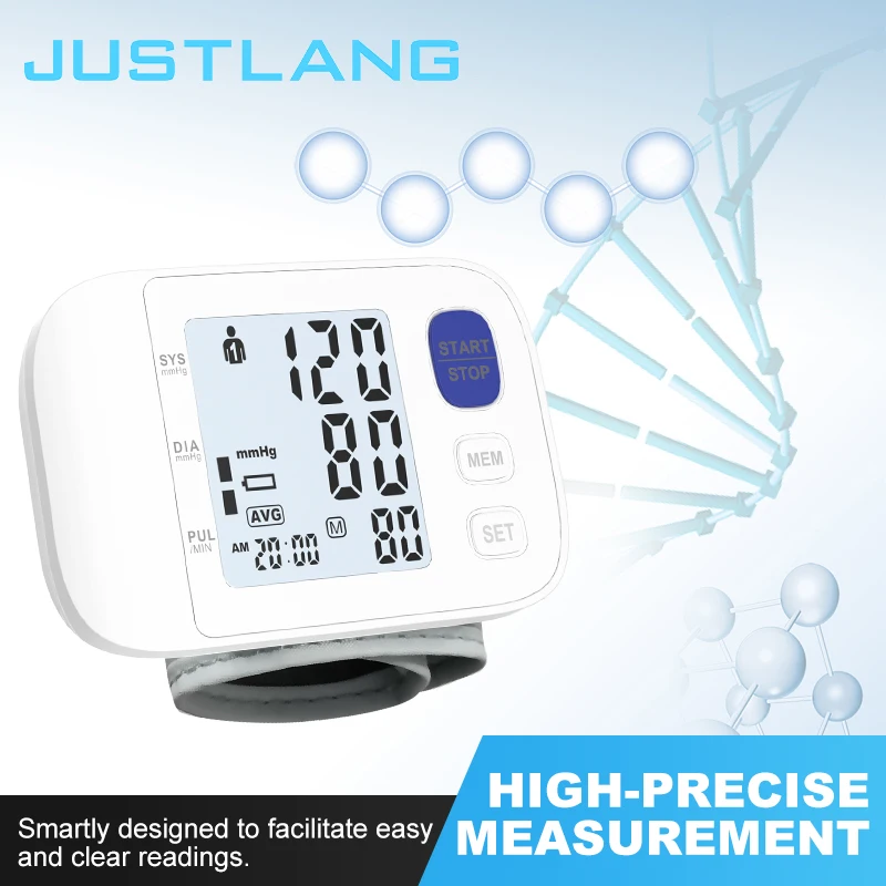 Тонометр AiQUE на запястье с подсветкой автоматический цифровой пульсометр