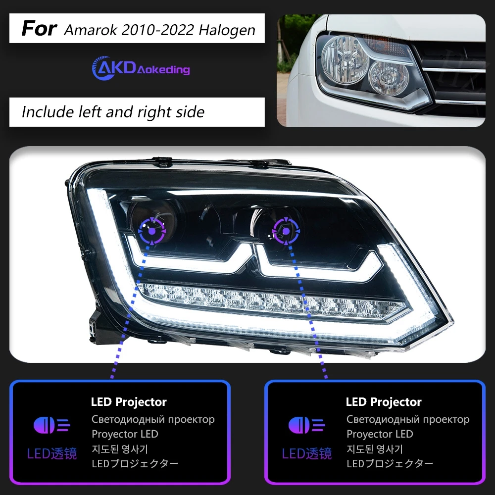 

Для VW AMAROK 2010-2022 фары автомобильные светодиодный товары 12V работает DRL Hella 5 ксеноновые линзы Hid H7 AMAROK автомобильные аксессуары