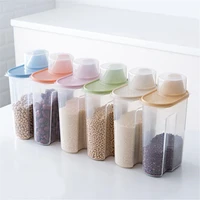 food storage box plastic clear dry container with bottles jars pour lids 2 5l kitchen cereal rice beans mason jar