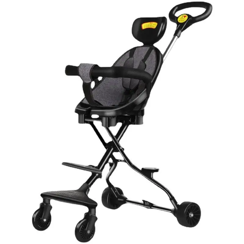 Baby Stroller Artifact Trolley One-click Collection Car Light Folding Two-way Can Sit and Lie High Landscape Baby Baby Stroller