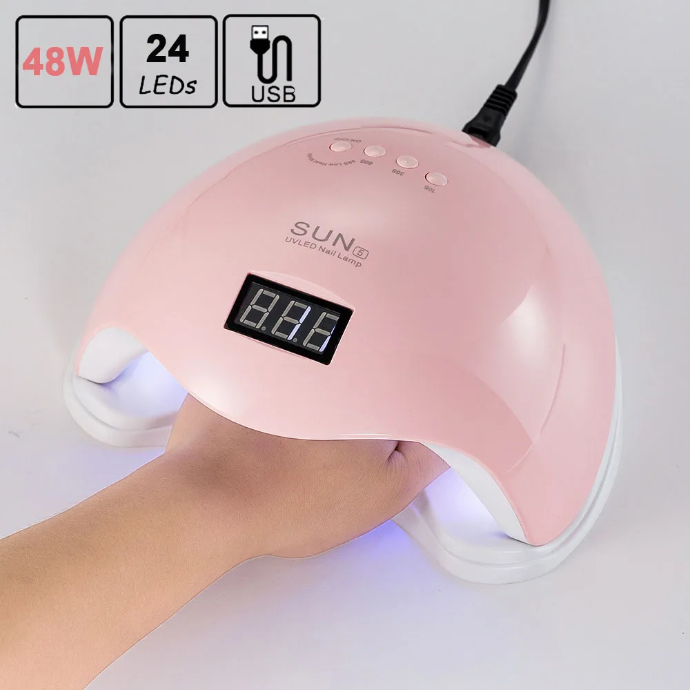 

Лампа для сушки гель-лака для ногтей, 48 Вт, 24 светодиода