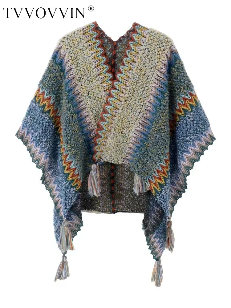 

WOMENGAGA Shawl Warm And High-grade Striped Knitted Ethnic Style Women's Scarf Fashion Women Retro Shawl I64D