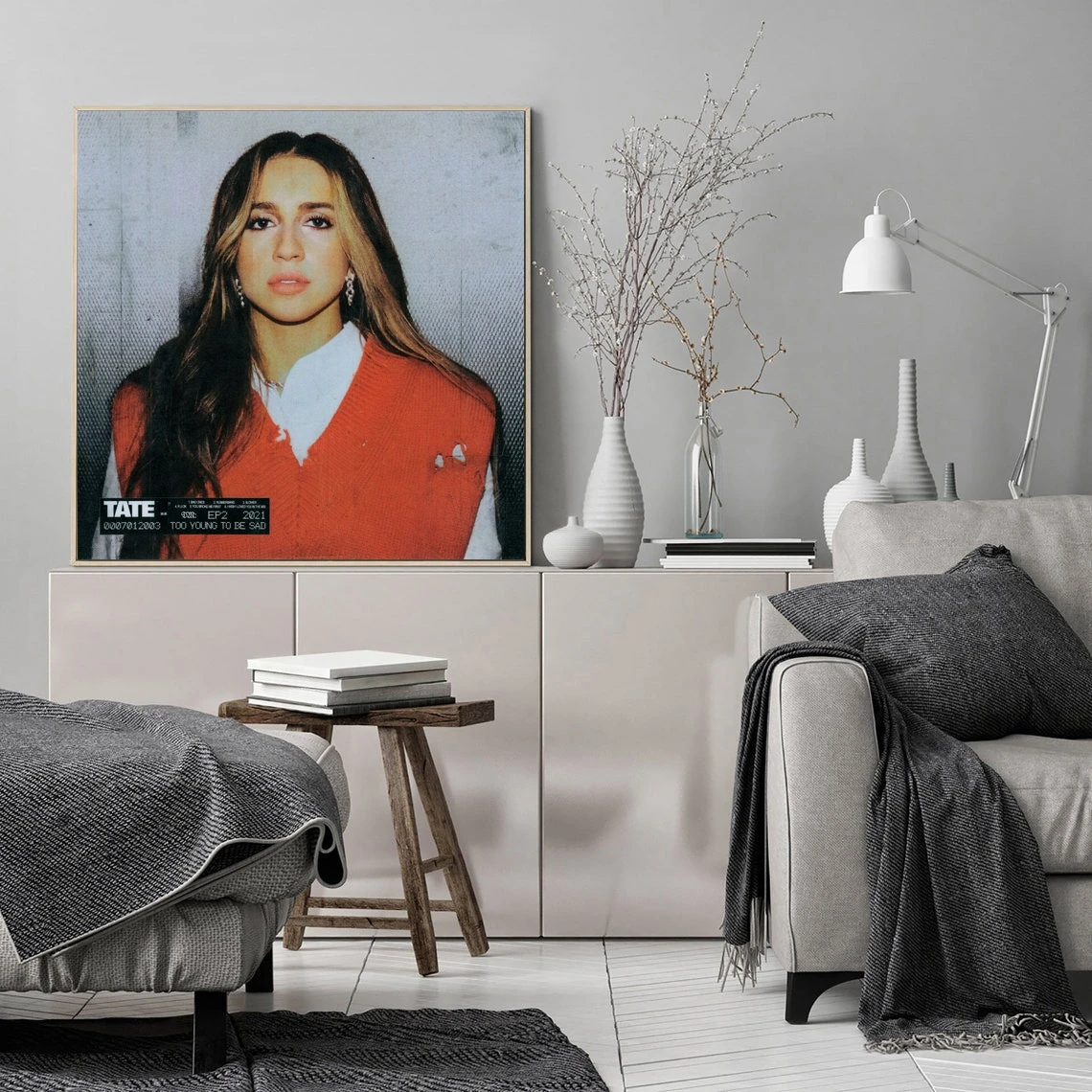 

Постер для альбома музыки «Too Young To Be Sad», «tate Mcrae», художественная фотопечать, Постер в стиле звезды, певицы, рэпа, хип-хопа